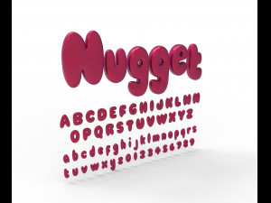 Nugget Alphabet and numbers 3D Модель