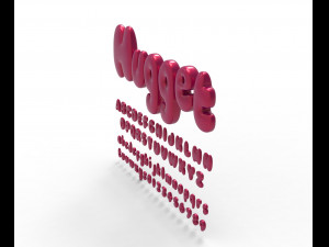 Nugget Alphabet and numbers 3D Модель