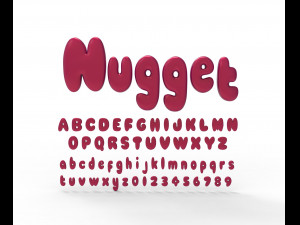 Nugget Alphabet and numbers 3D Модель