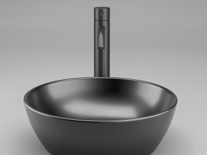 black bathroom sink Modelo 3D