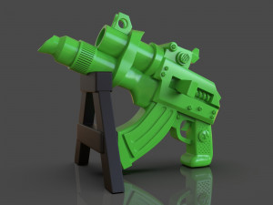 stylized sci-fi pistol sculpture 3Dプリントモデル