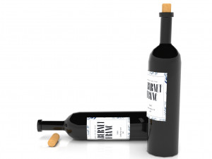 wine bottle - low poly - pbr - game ready 3D Model
