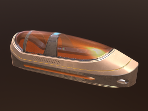 sci fi escape pod low-poly Modello 3D