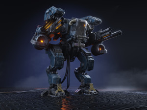 Realistic Mech in military style 3D 모델