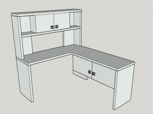 corner desk and shelf 3D 模型