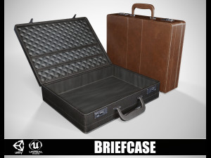 Office Leather Briefcase 3D Model