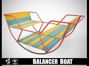 Painted Playground Balancer Boat 3D Model