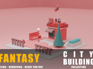 toy store fantasy building collection cartoon city 3D Модель