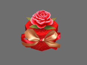 cartoon wedding gift box - candy box - red round gift box 3D-Modell