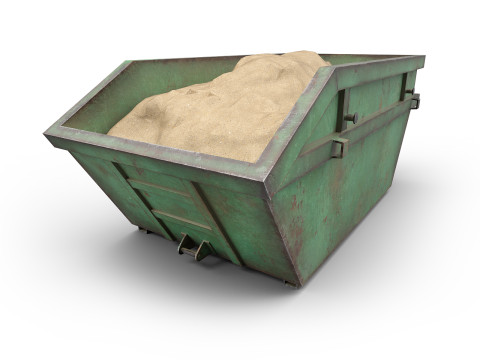Skip Dumpster with sand 3D Model