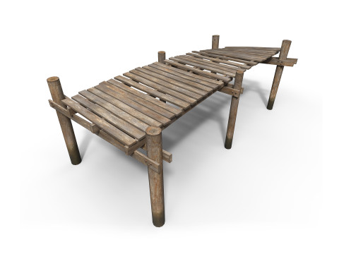Old wooden pier 3D-Modell