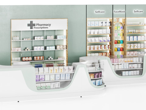 Store - drugstore showcase 03 3Dモデル