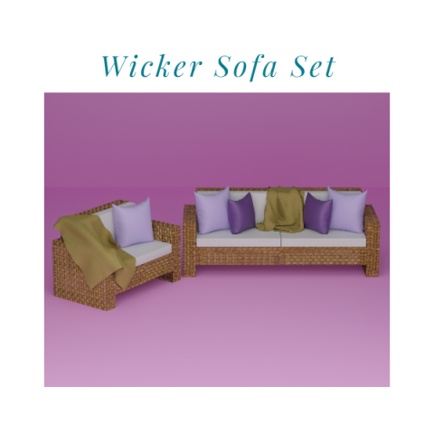 Wicker Sofa Set 3D-Modell .c4d .max .obj .3ds .fbx .stl .blend 