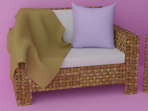 Wicker Sofa Set 3D-Modell