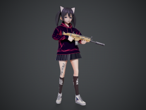 anna stylized toon character with Model 3D