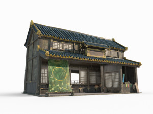 East Asian Ancient Architecture Snack Shop 3D 模型
