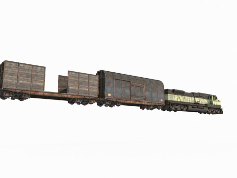 Old style transport train 3Dモデル
