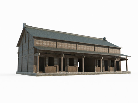 Asian Ancient City Architecture Store 3D Модель