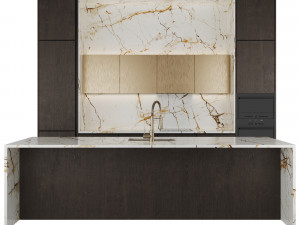 Modern kitchen with island Modelo 3D