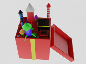 Box with holiday fireworks 3Dモデル