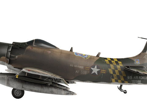 Douglas A-1 Skyraider low-poly Model 3D