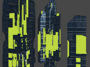 Sci fi buildings 3Dモデル