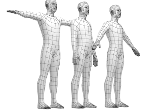 Natural Male in 3 Modeling Poses Base Mesh 3D Model