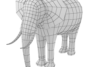 African Elephant Animal Base Mesh 3Dモデル