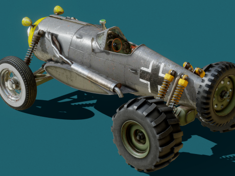 Fw 190 Airplane to Car Conversion 3D Model