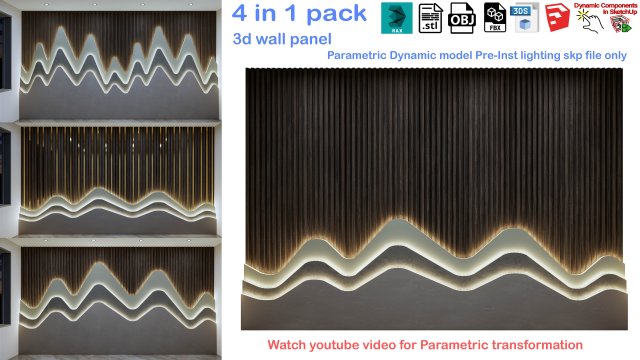 Decorative Wall Panel 3D wall panel 3d panel 3D Модель .c4d .max .obj .3ds .fbx .stl .blend