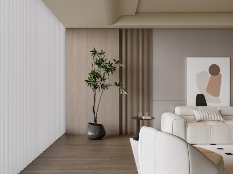 Sofa Coffee table Wall panel Living Combination 9 Modelo 3D