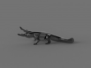 3D LOW POLY CROCODILE PRINTABLE MODEL 3D Модель