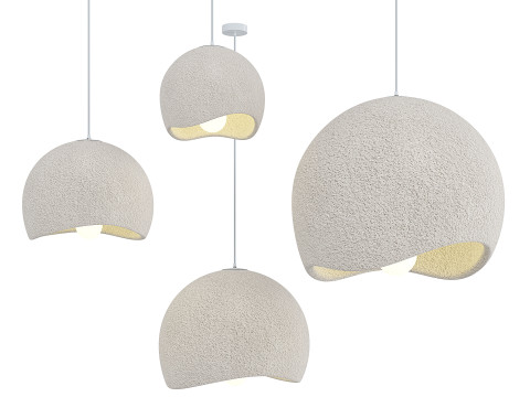 Cloud Linear Wabi sabi Pendant Light Modèle 3D