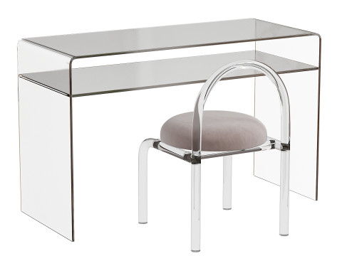 Glass makeup vanity with comfortable seating Version 2015 Polys 3640 xform yes Formats 3dsmax fb Model 3D