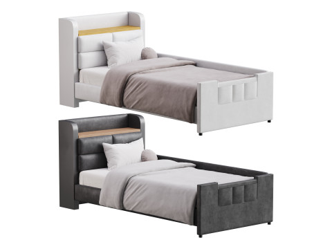 Twin Size Upholstered Platform Bed 3D 模型