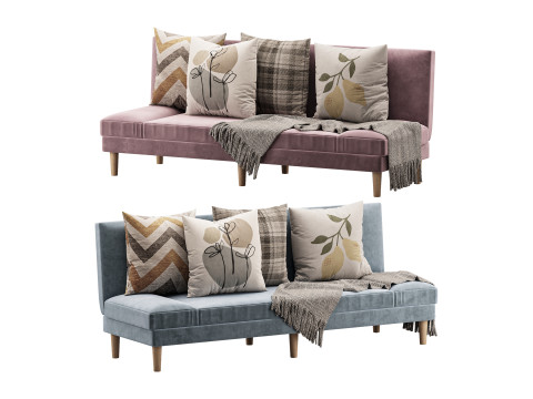 Armless Foldable Convertible Sofa Modelo 3D