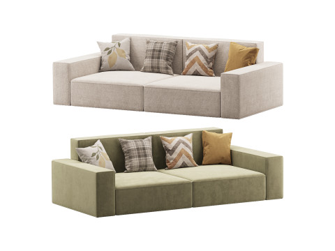 Living Spaces Use Sofa Couch in Grey Modèle 3D