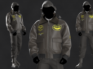 Male Pilot Uniform OBJ mtl FBX ZPRJ Modèle 3D
