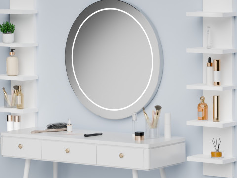 Modern Minimalist Scandinavian Style Dressing Table blender 3D Model