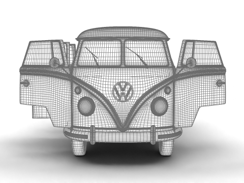 Volkswagen T1 Combi 1950 HQ 3D-Modell