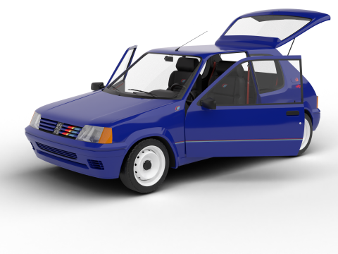 Peugeot 205 Rallye 13 1991 HQ 3D Модель
