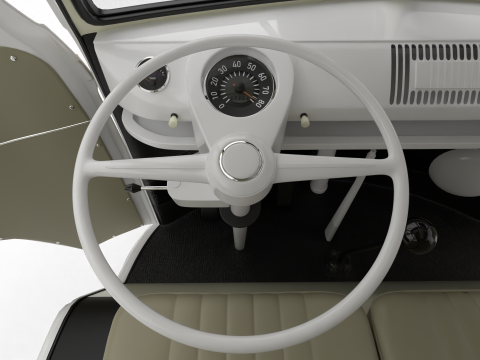 Volkswagen T1 Samba Bus 1950 HQ 3D-Modell