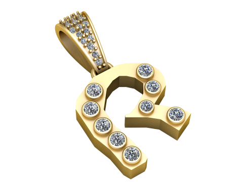 ALPHABET R PENDANT 3D PRINTABLE MODEL Model 3D
