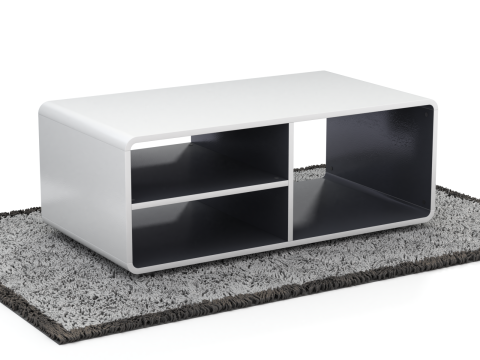 Rounded Coffee Table Model-2 with Carpet 3Dモデル
