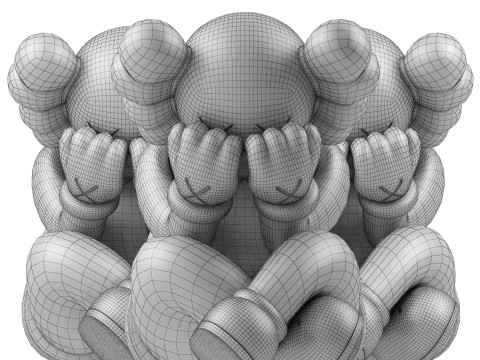 Kaws separated vinyl figures collection 3D Модель