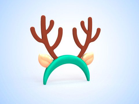 Prop124 Deer Headband 3Dモデル