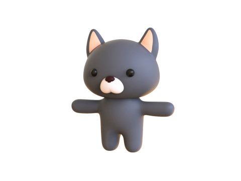 Chubby Wolf Animated for Games Modelo 3D