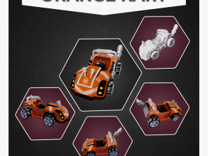 Toonish 3D Orange kart Model Model 3D