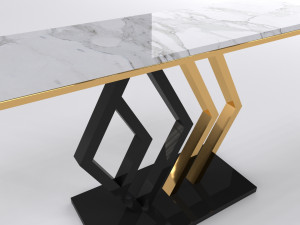 Console table minimalist with marble white carrara Modelo 3D
