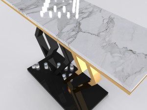 Console table minimalist with marble white carrara Modelo 3D